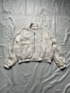Sheer Lace Bomber Jacket