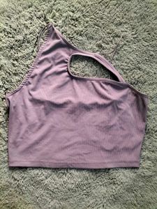 Lilac Asymmetrical Crop Top