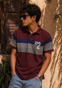 Men's Striped Polo T-Shirt