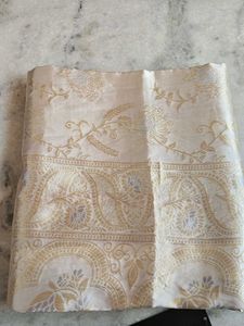 Elegant Cream & Gold Saree