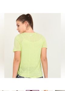 Nike Women Printed Round Neck Light Green T Shirt