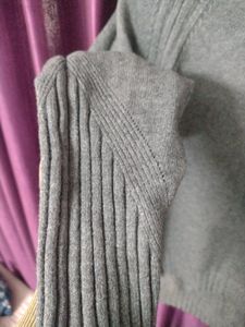 Charcoal Grey High Neck Sweater Dress