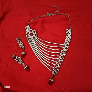 💥Sale, Red Kundan jewellery set
