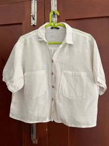 Linen Blend Short Sleeve Shirt