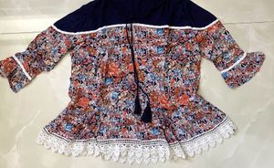 Tarama Chikankari Embroidery And Print Design Top