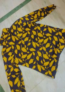 Musturd Floral Printed Shirt For 32 Bust