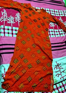 Vibrant Orange Ethnic Kurta