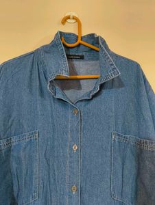 Denim Oversized Shirt Dress
