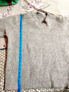 Gray V-Neck Sweater