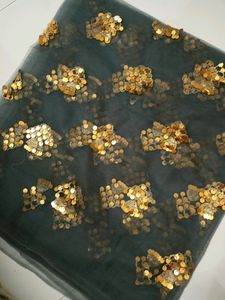 Grey Embroidered Soft Net Fabric
