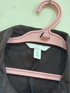 H&amp;M Satin Striped Button-Up Shirt