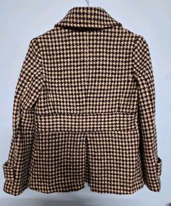 Houndstooth Patterned Coat