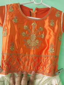 Silk Lahnga In Zari Work For Girls