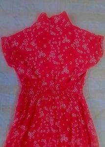 Charming Red Floral Midi Dress