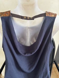 Stylish Brown leather Sleeveless Top