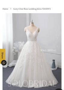 Ivory A Line Floor Wedding Dress