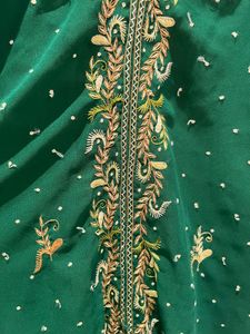 Green Embroidered Kurta Pant Set