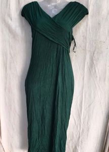 5429. Elegant Green Wrap Dress