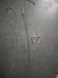 Half Heart "LOVE" Couple Pendant Set