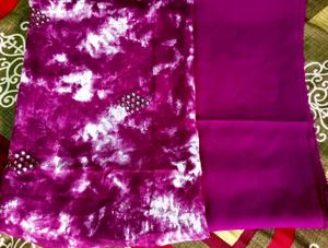 Top and bottom set for women unstitched