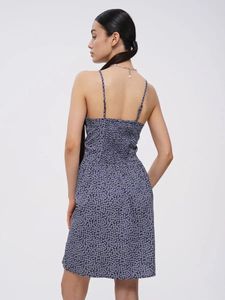 Navy Ditsy Strap Mini Dress 🫐