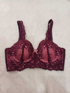 hunkemoller lace Bra - Burgundy