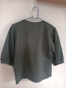 Olive Green Cropped T-Shirt