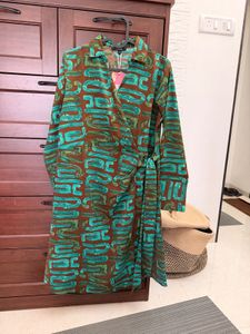 Stylish Brown dress with Abstract Print
