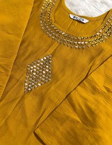 Elegant Yellow Kurta Set with Embellishments