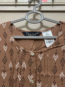 Brown Print Midi Dress