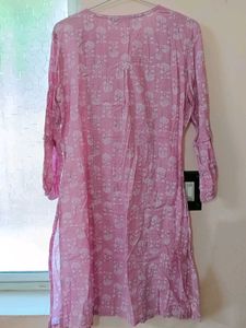 Pink Printed Kurta with Pant