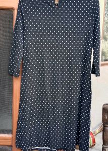 imported Black &amp; White Polka Dot Dress