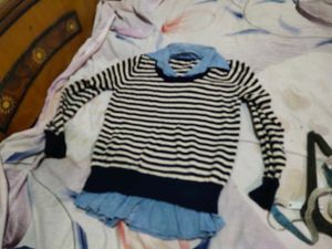Striped Knit Sweater Korean Heavy Winter