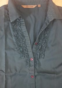 peacock  or sea blue greenish formal top