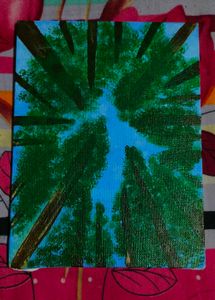 Forest Sky Acrylic Painting