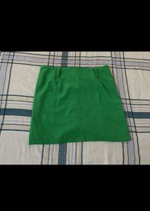 Green A-Line Mini Skirt