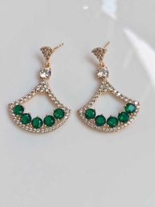 Emerald Green Fan Earrings