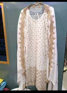 White Kurta with Gold Embellishments
