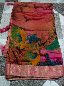 Vibrant Abstract Print Saree