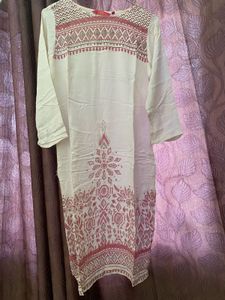Elegant Printed Cream Kurta