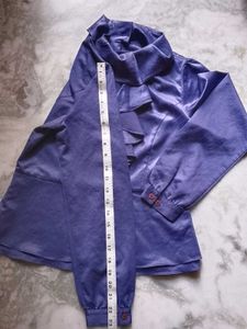 Stylish purple Ruffle Neck Top