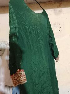 Embroidered Green Kurta size ( Xl )