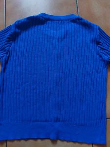 Blue Short Sleeve Cardigan