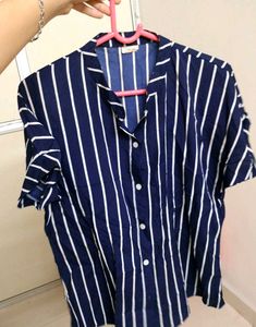 striped light weight over shirt