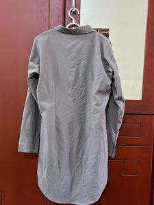 Grey Long Sleeve Button-Up Shirt
