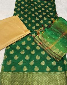 Green Paisley Banarasi Suit Material