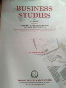 Business Studies for Class XII by Sandeep Garg