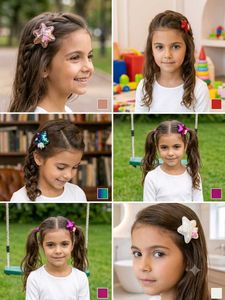 20 pairs cute Clips + 100 Bands Combo