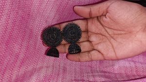 Black Jhumki Earrings