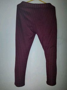 Maroon Pinstripe Pants